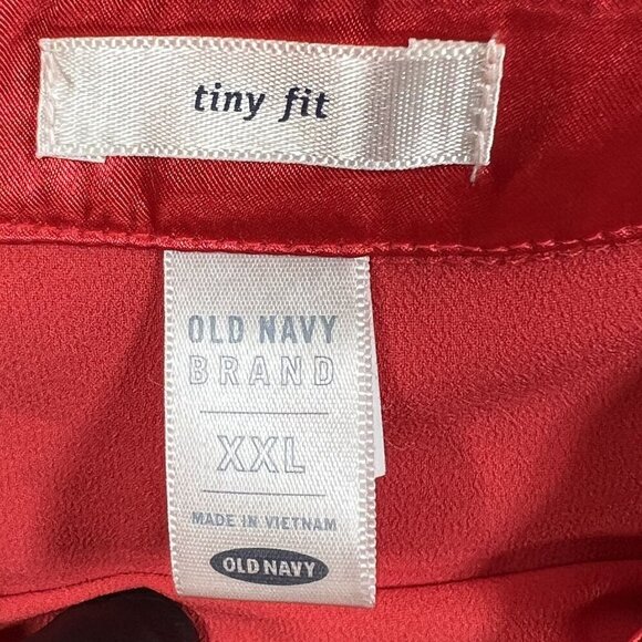 Old Navy Tiny Fit Womens 2X Red Silky Tiered Ruffle Camisole Satin Beachy Top - Picture 10 of 12